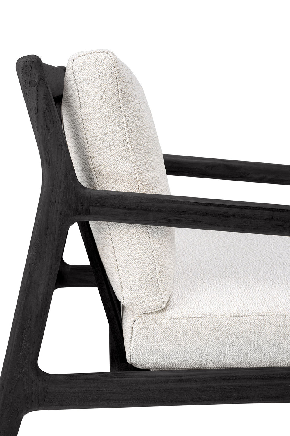 Jack Garten-Loungestuhl - lackiertes Teak - schwarz - Off White Stoff - 76 x 90 x 74 cm - ZEN ZONE