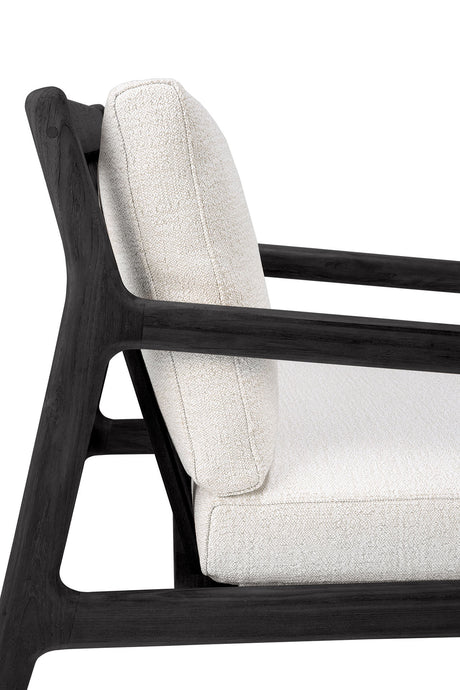Jack Garten-Loungestuhl - lackiertes Teak - schwarz - Off White Stoff - 76 x 90 x 74 cm - ZEN ZONE