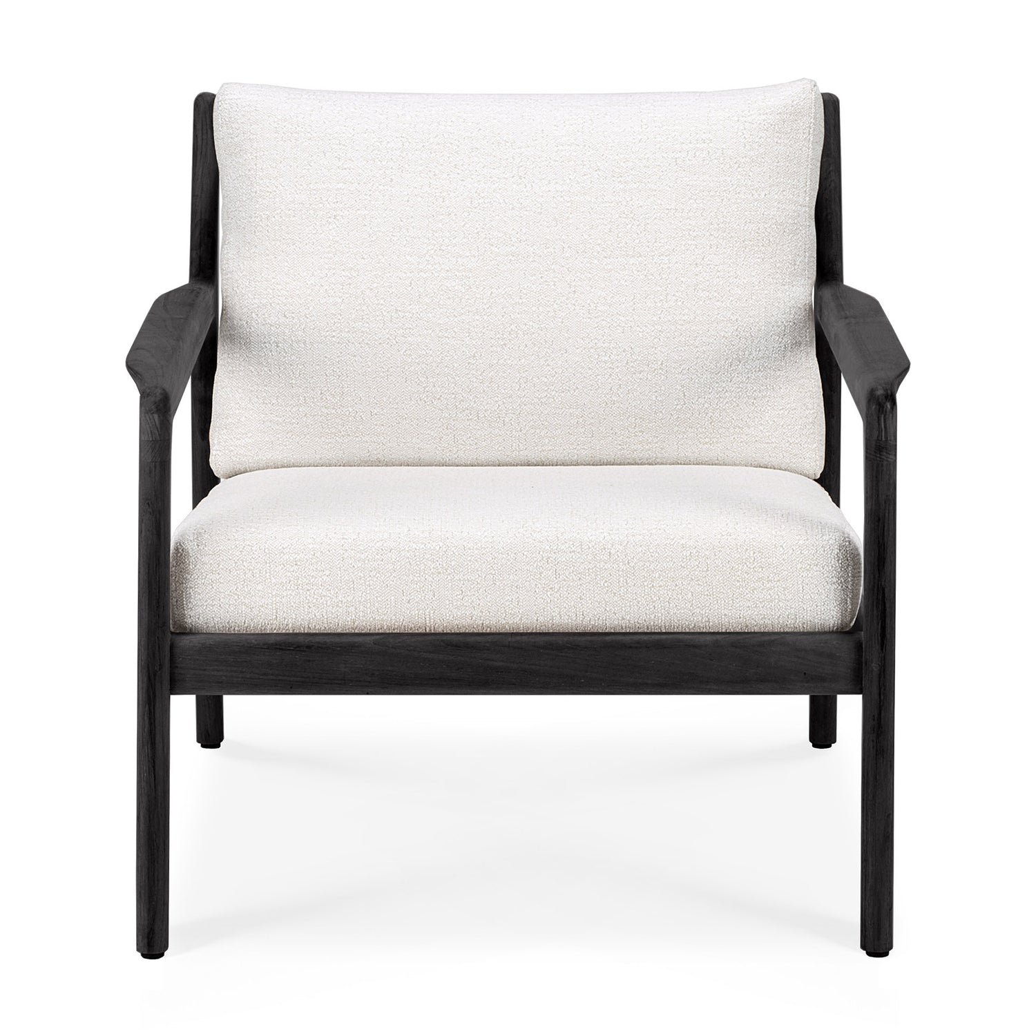 Jack Garten-Loungestuhl - lackiertes Teak - schwarz - Off White Stoff - 76 x 90 x 74 cm - ZEN ZONE