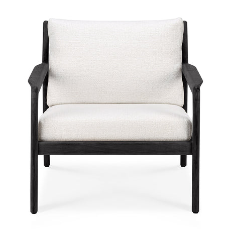 Jack Garten-Loungestuhl - lackiertes Teak - schwarz - Off White Stoff - 76 x 90 x 74 cm - ZEN ZONE