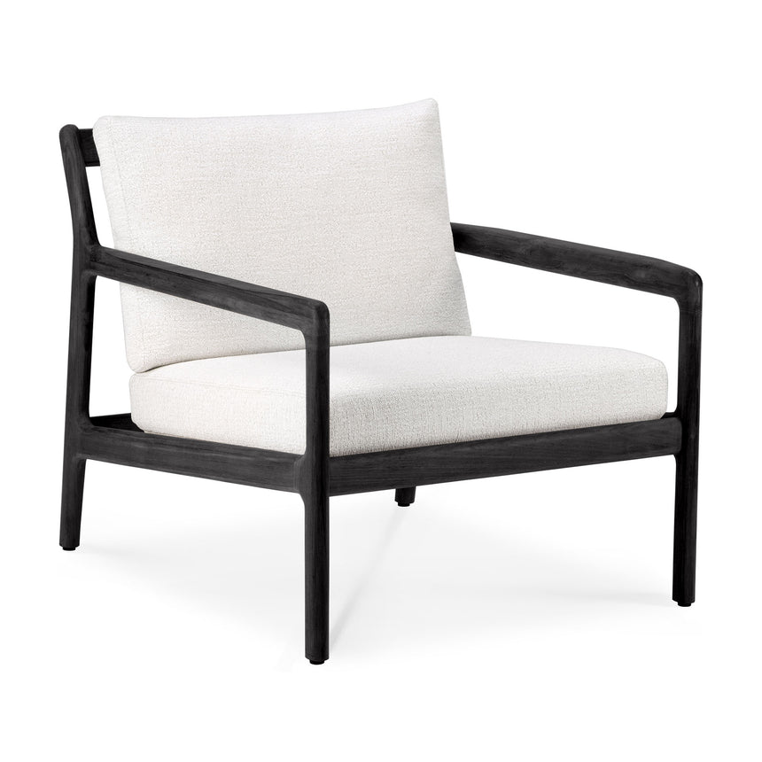 Jack Garten-Loungestuhl - lackiertes Teak - schwarz - Off White Stoff - 76 x 90 x 74 cm - ZEN ZONE