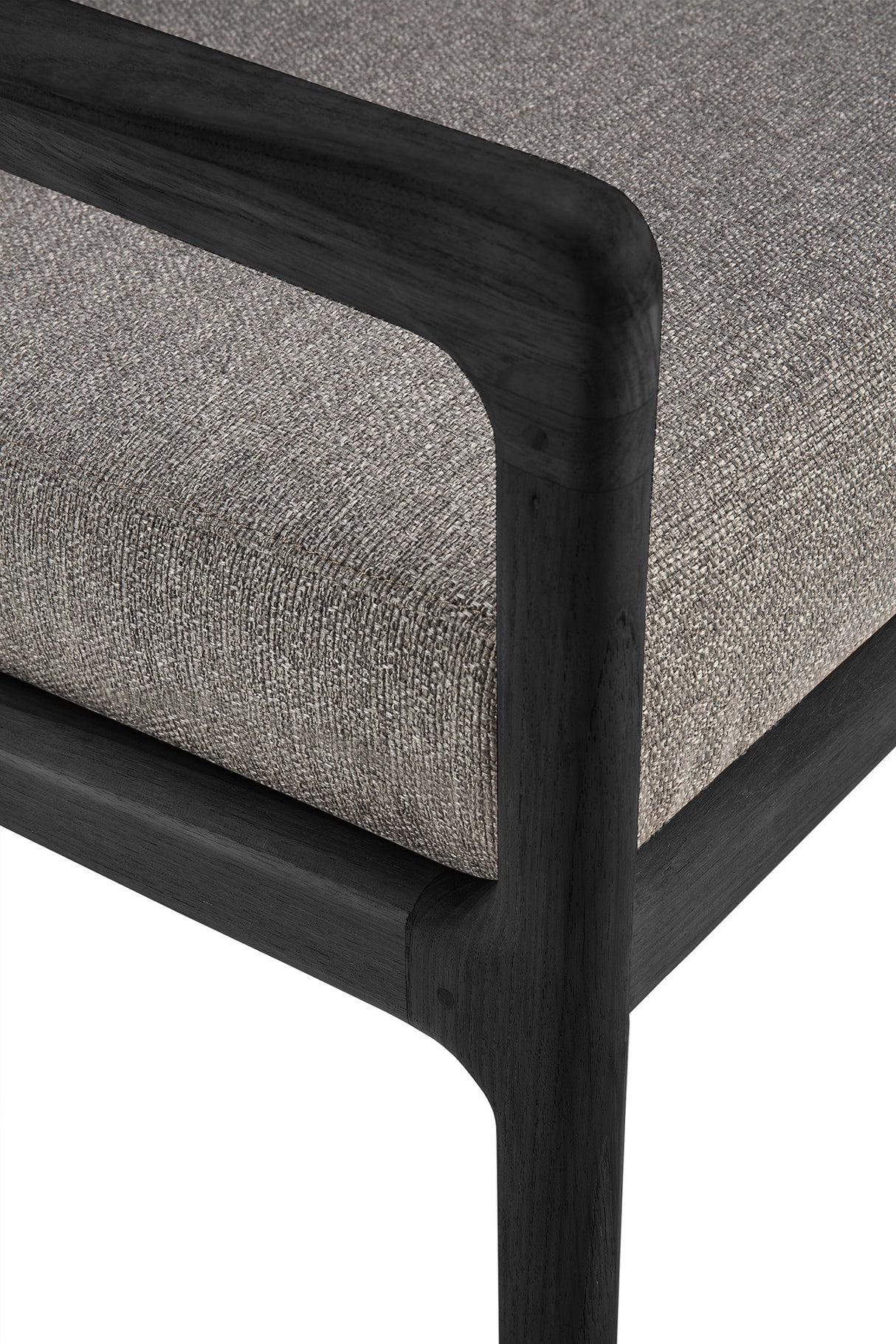 Jack Gartensofa - lackiertes Teak - schwarz - Mocha Stoff - 3+ Sitzer - 265 x 90 x 74 cm - ZEN ZONE