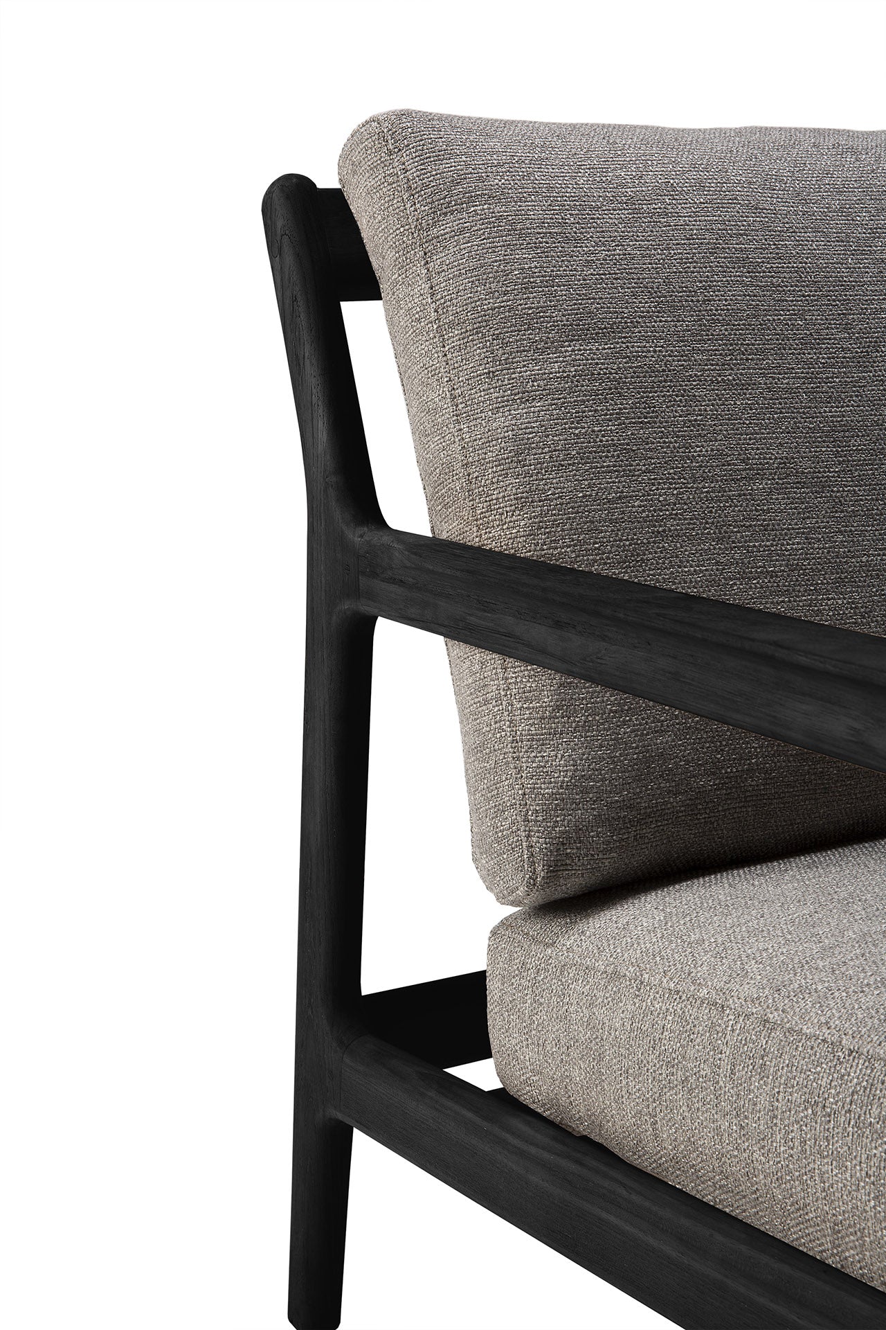 Jack Gartensofa - lackiertes Teak - schwarz - Mocha Stoff - 2+ Sitzer - 180 x 90 x 74 cm - ZEN ZONE