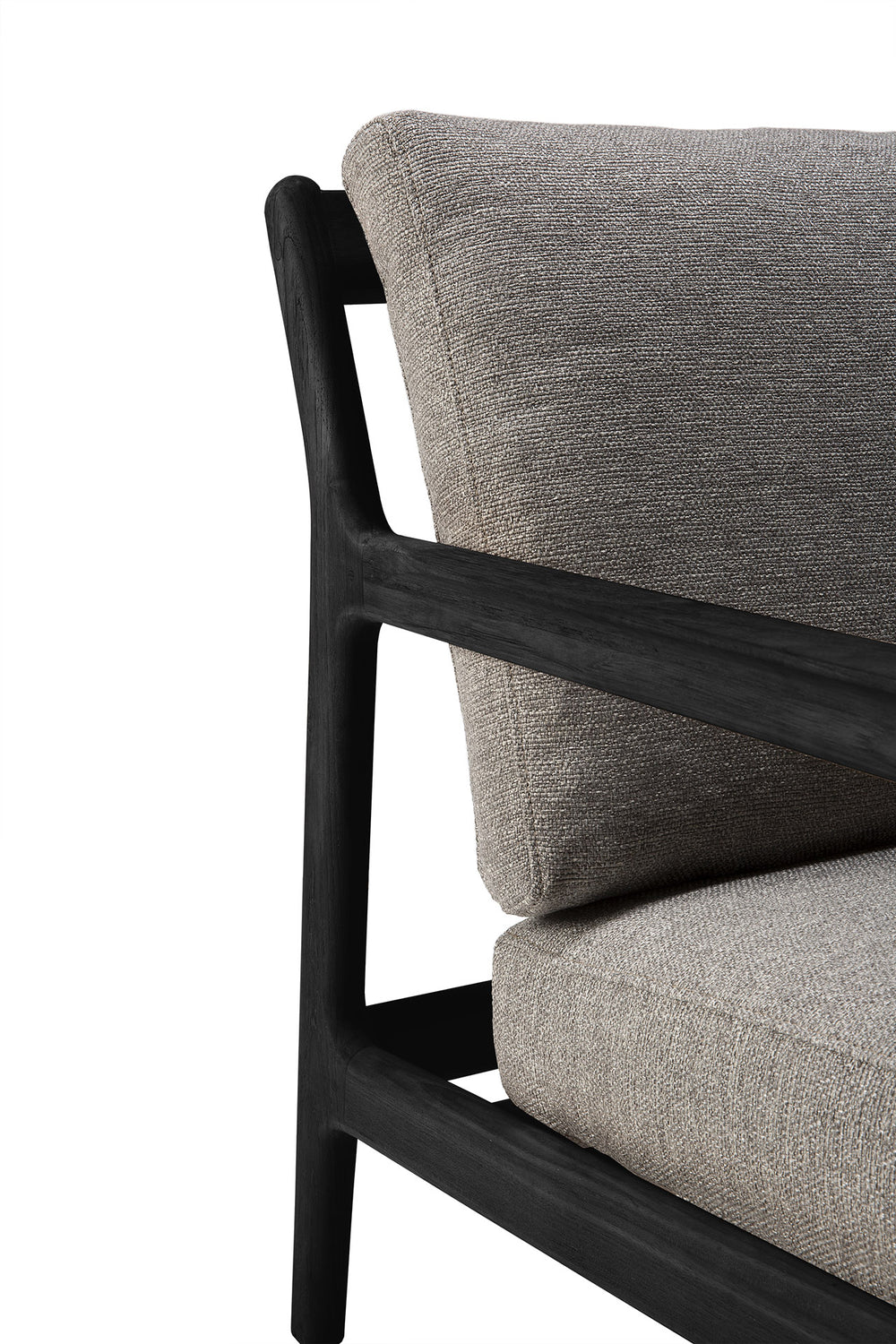 Jack Gartensofa - lackiertes Teak - schwarz - Mocha Stoff - 3+ Sitzer - 265 x 90 x 74 cm - ZEN ZONE