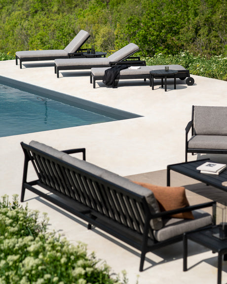 Jack Garten-Couchtisch - lackiertes Teak - schwarz - rechteckig - 120 x 65 x 35 cm - ZEN ZONE