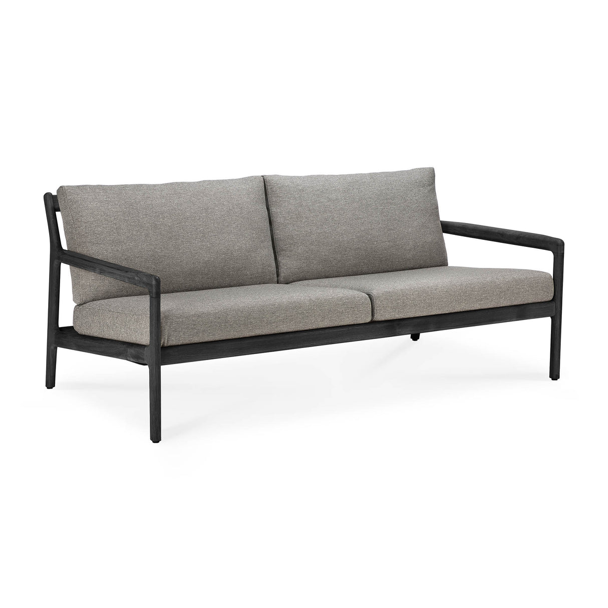 Jack Gartensofa - lackiertes Teak - schwarz - Mocha Stoff - 2+ Sitzer - 180 x 90 x 74 cm - ZEN ZONE