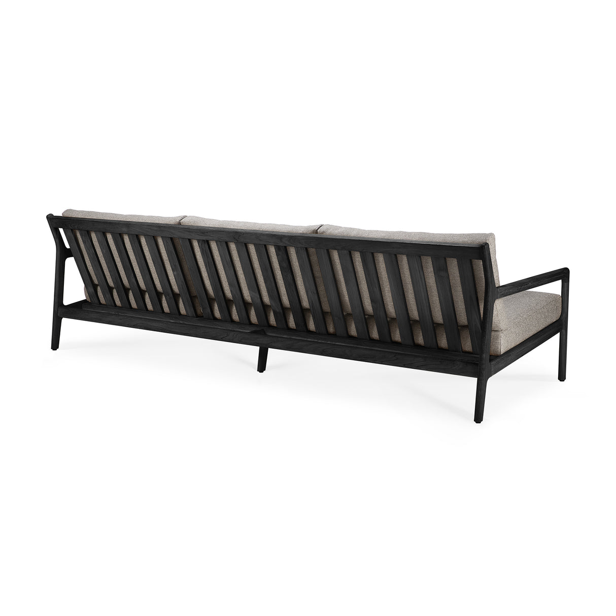 Jack Gartensofa - lackiertes Teak - schwarz - Mocha Stoff - 3+ Sitzer - 265 x 90 x 74 cm - ZEN ZONE