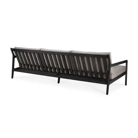 Jack Gartensofa - lackiertes Teak - schwarz - Mocha Stoff - 3+ Sitzer - 265 x 90 x 74 cm - ZEN ZONE