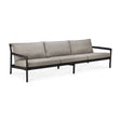 Jack Gartensofa - lackiertes Teak - schwarz - Mocha Stoff - 3+ Sitzer - 265 x 90 x 74 cm - ZEN ZONE