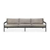 Jack Gartensofa - lackiertes Teak - schwarz - Mocha Stoff - 3+ Sitzer - 265 x 90 x 74 cm - ZEN ZONE