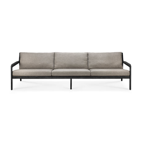 Jack Gartensofa - lackiertes Teak - schwarz - Mocha Stoff - 3+ Sitzer - 265 x 90 x 74 cm - ZEN ZONE