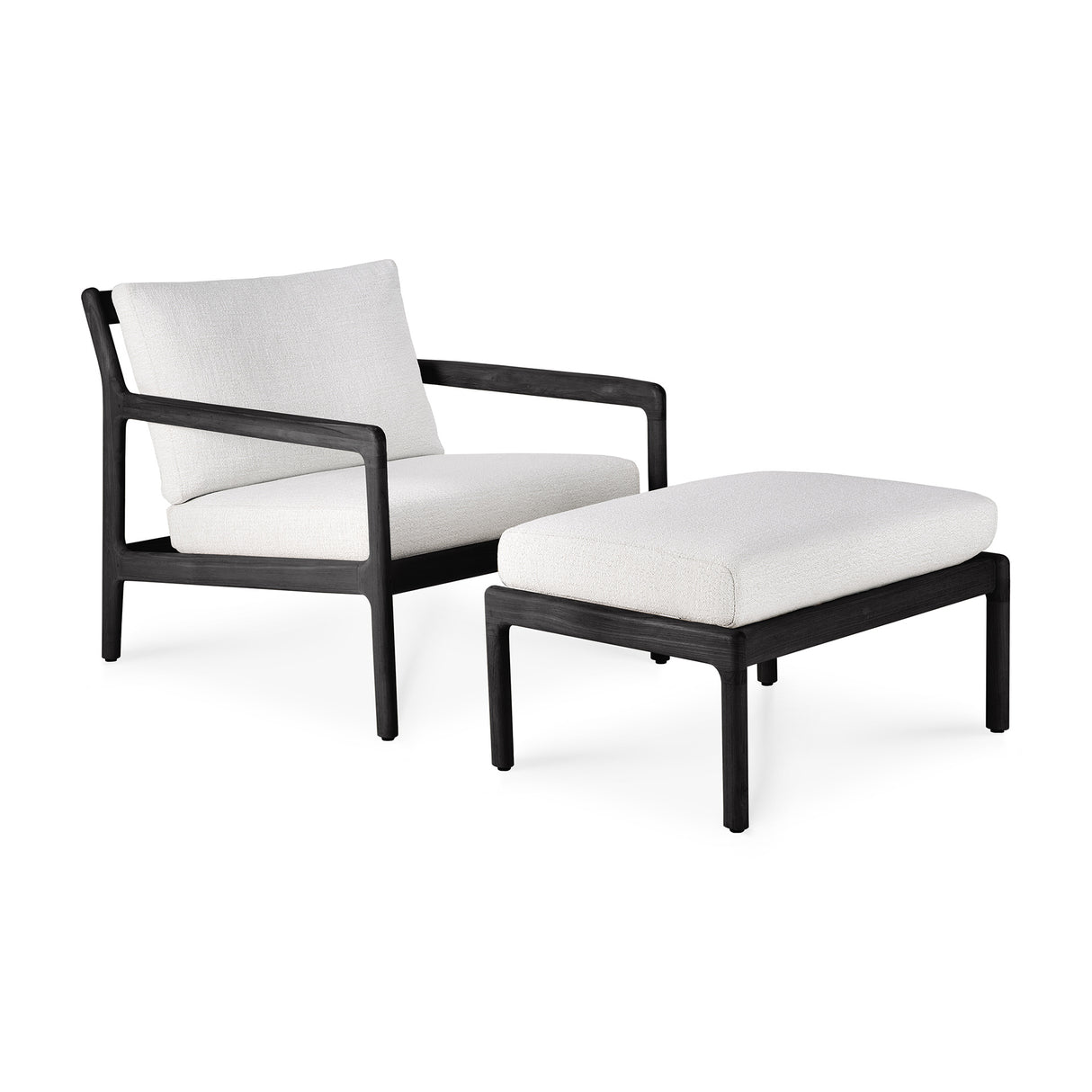 Jack Gartenhocker - lackiertes Teak - schwarz - Off White Stoff - 71 x 54 x 41 cm - ZEN ZONE