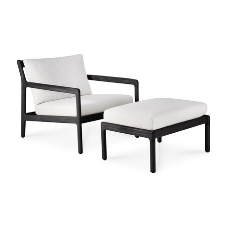 Jack Gartenhocker - lackiertes Teak - schwarz - Off White Stoff - 71 x 54 x 41 cm - ZEN ZONE