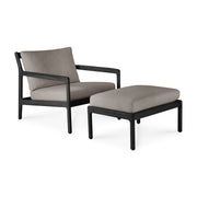 Jack Gartenhocker - lackiertes Teak - schwarz - Mocha Stoff - 71 x 54 x 41 cm - ZEN ZONE