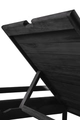 Jack Gartenliegegestell - lackiertes Teak - schwarz - 216 x 84 x 34 cm - ZEN ZONE