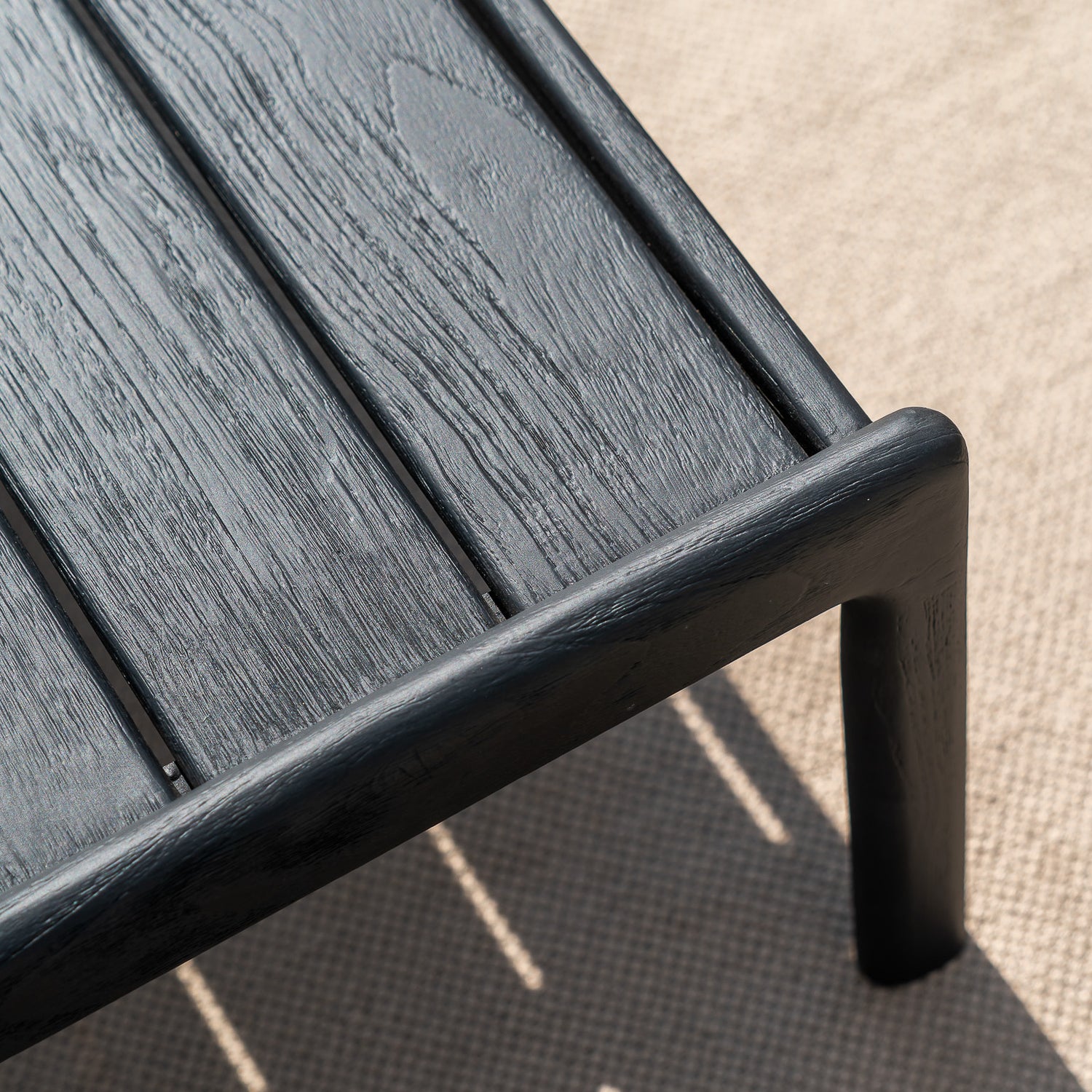 Jack Garten-Beistelltisch - lackiertes Teak - schwarz - quadratisch - 54 x 54 x 38 cm - ZEN ZONE Furniture