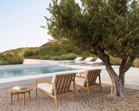 Quatro Garten-Beistelltisch - Teak - rund - 59 x 59 x 38 cm - ZEN ZONE Furniture
