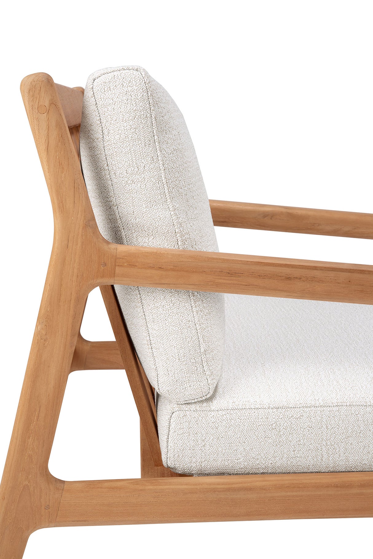 Jack Garten-Loungestuhl - Teak - Off White Stoff - 76 x 90 x 74 cm - ZEN ZONE