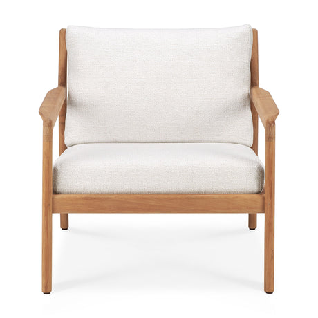 Jack Garten-Loungestuhl - Teak - Off White Stoff - 76 x 90 x 74 cm - ZEN ZONE