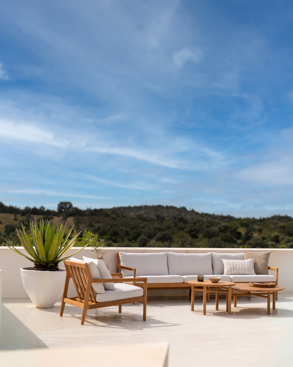 Quatro Garten-Couchtisch - Teak - rund - 68 x 68 x 42 cm - ZEN ZONE