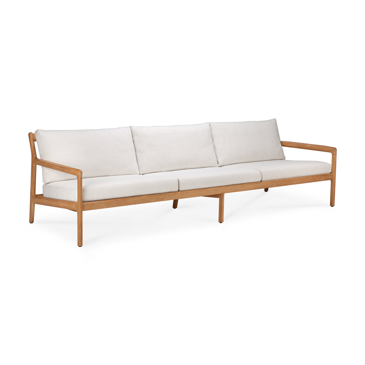 Jack Gartensofa - Teak - Off White Stoff - 3+ Sitzer - 265 x 90 x 74 cm - ZEN ZONE