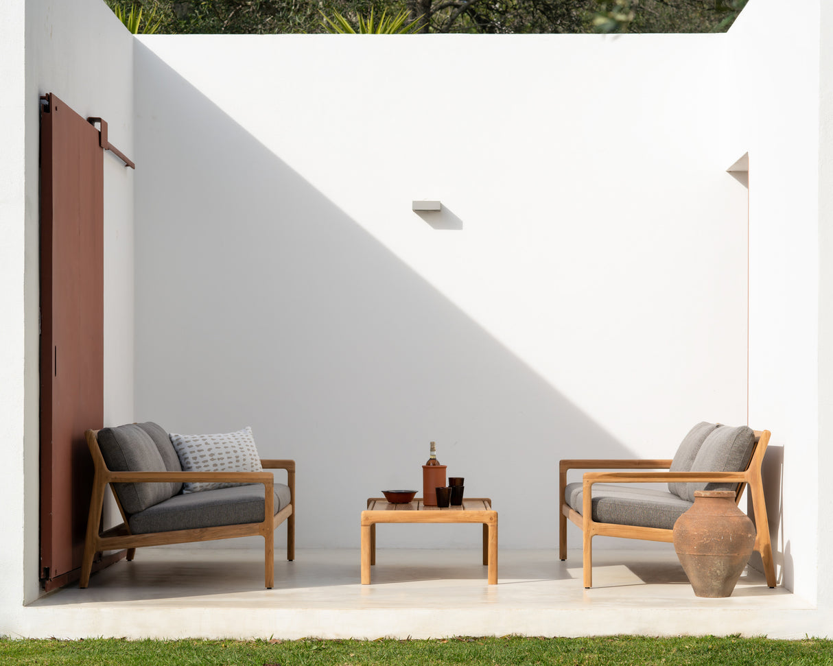 Jack Gartensofa - Teak - Mocha Stoff - 2+ Sitzer - 180 x 90 x 74 cm - ZEN ZONE