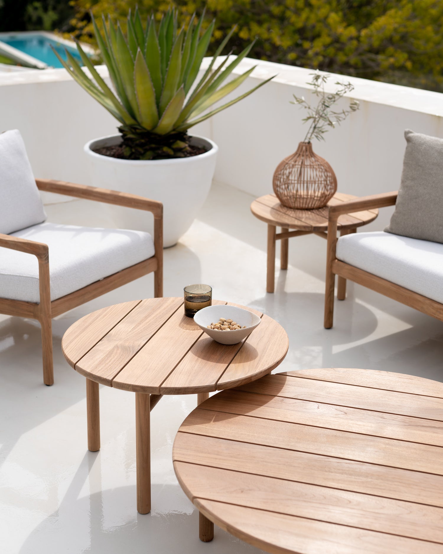 Quatro Garten-Couchtisch - Teak - rund - 68 x 68 x 42 cm - ZEN ZONE