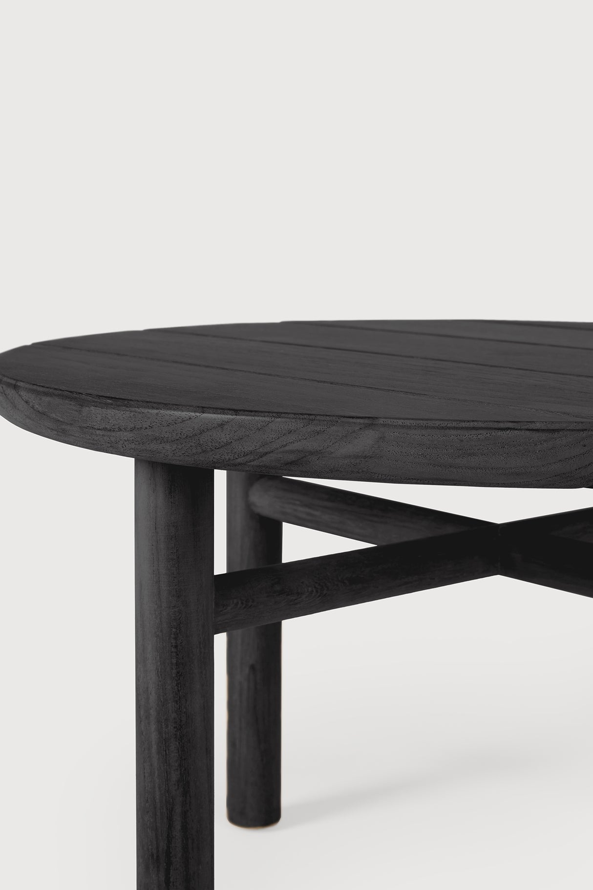 Quatro Garten-Beistelltisch - lackiertes Teak - schwarz - rund - 59 x 59 x 38 cm - ZEN ZONE Furniture