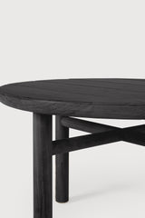 Quatro Garten-Beistelltisch - lackiertes Teak - schwarz - rund - 59 x 59 x 38 cm - ZEN ZONE Furniture