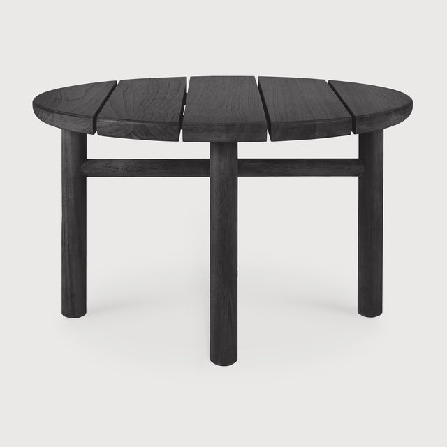 Quatro Garten-Beistelltisch - lackiertes Teak - schwarz - rund - 59 x 59 x 38 cm - ZEN ZONE Furniture
