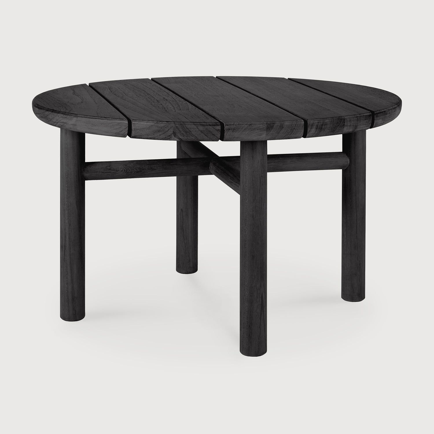 Quatro Garten-Beistelltisch - lackiertes Teak - schwarz - rund - 59 x 59 x 38 cm - ZEN ZONE Furniture