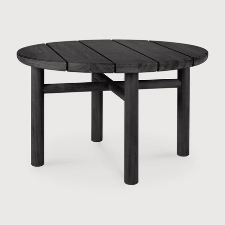 Quatro Garten-Beistelltisch - lackiertes Teak - schwarz - rund - 59 x 59 x 38 cm - ZEN ZONE Furniture