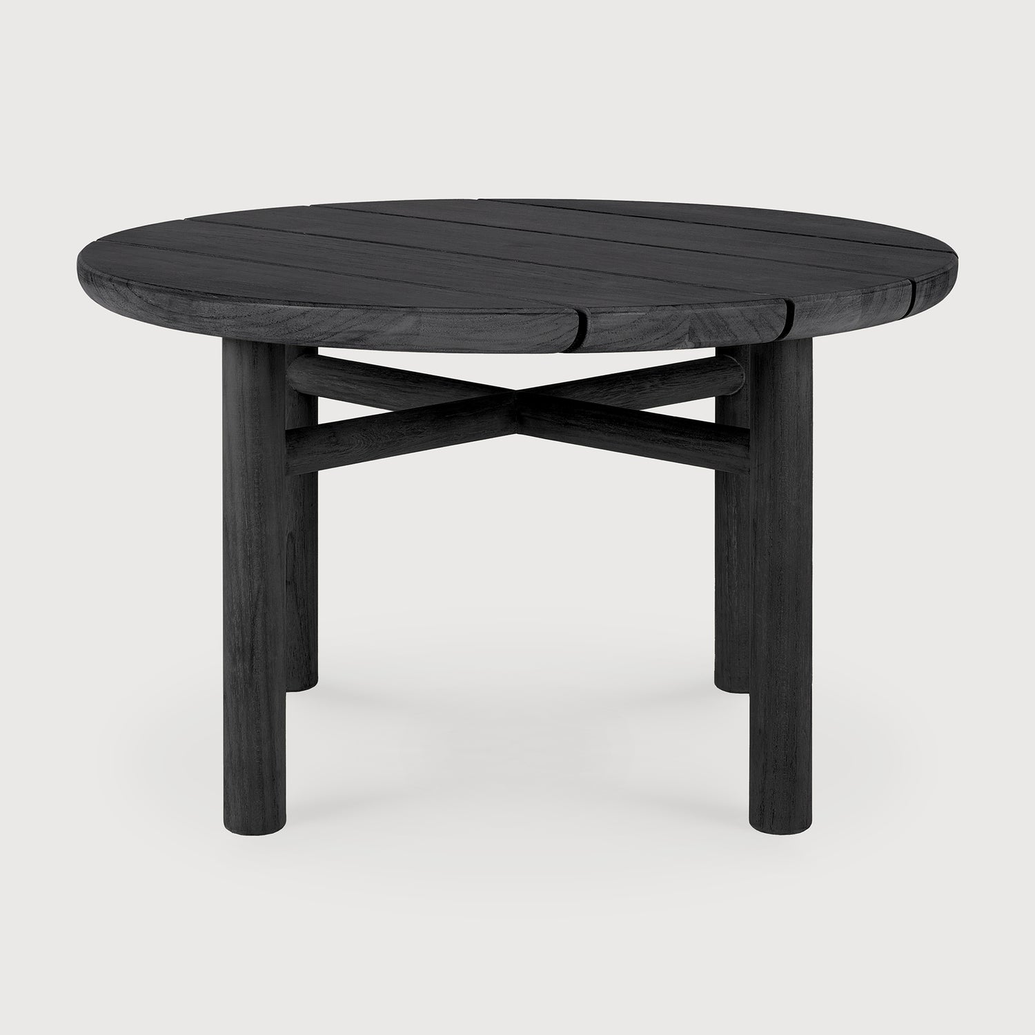 Quatro Garten-Beistelltisch - lackiertes Teak - schwarz - rund - 59 x 59 x 38 cm - ZEN ZONE Furniture