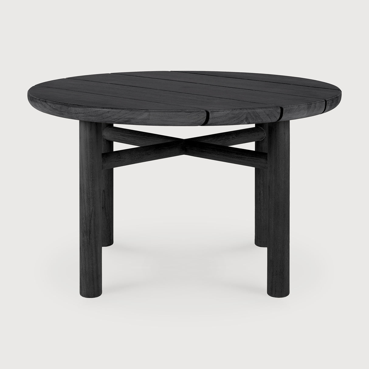 Quatro Garten-Beistelltisch - lackiertes Teak - schwarz - rund - 59 x 59 x 38 cm - ZEN ZONE Furniture