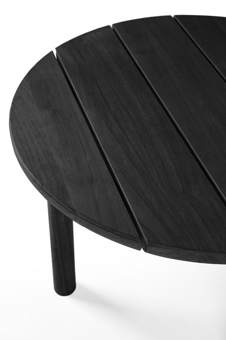 Quatro Garten-Couchtisch - lackiertes Teak - schwarz - rund - 95 x 95 x 35 cm - ZEN ZONE