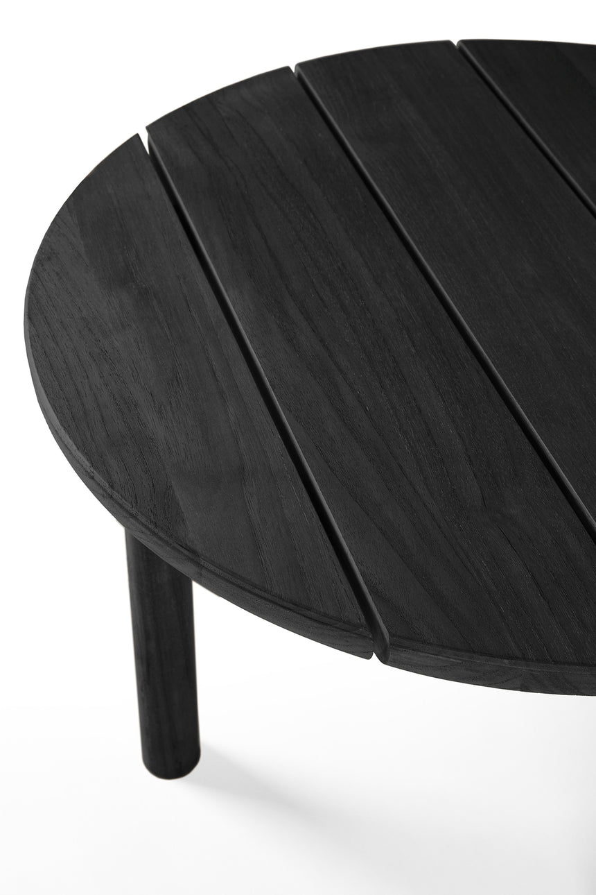 Quatro Garten-Couchtisch - lackiertes Teak - schwarz - rund - 95 x 95 x 35 cm - ZEN ZONE