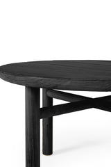 Quatro Garten-Couchtisch - lackiertes Teak - schwarz - rund - 95 x 95 x 35 cm - ZEN ZONE