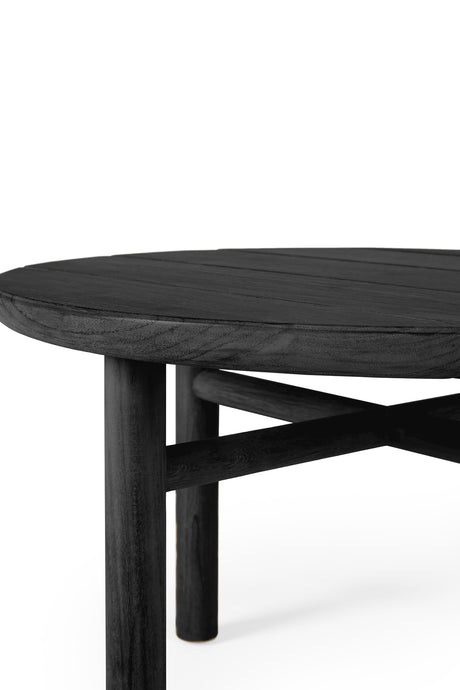 Quatro Garten-Couchtisch - lackiertes Teak - schwarz - rund - 95 x 95 x 35 cm - ZEN ZONE