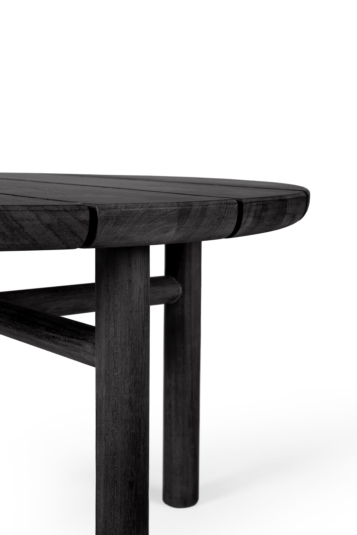 Quatro Garten-Couchtisch - lackiertes Teak - schwarz - rund - 95 x 95 x 35 cm - ZEN ZONE