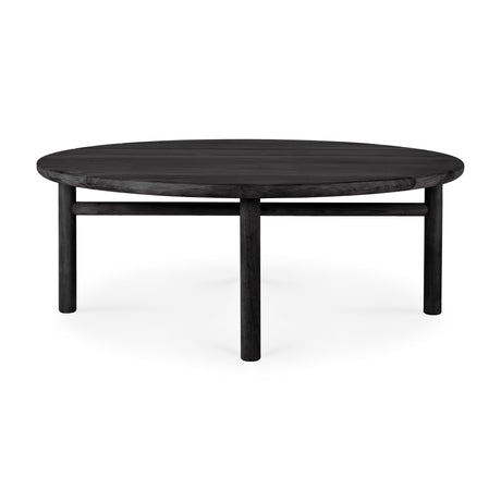 Quatro Garten-Couchtisch - lackiertes Teak - schwarz - rund - 95 x 95 x 35 cm - ZEN ZONE