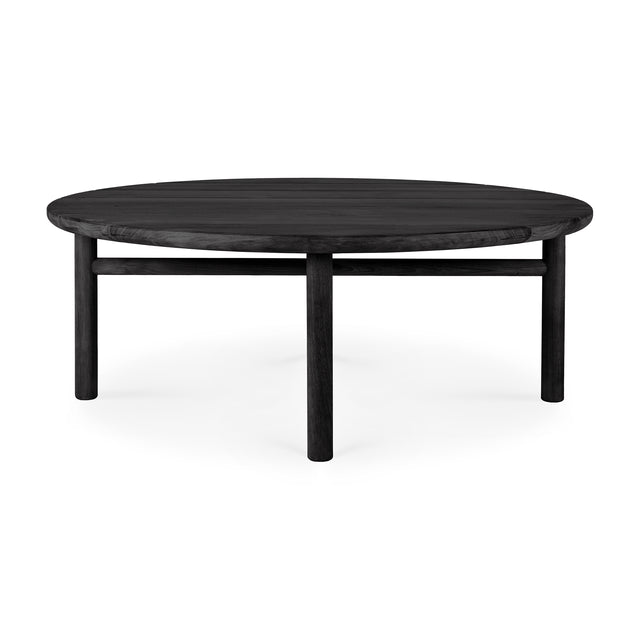 Quatro Garten-Couchtisch - lackiertes Teak - schwarz - rund - 95 x 95 x 35 cm - ZEN ZONE