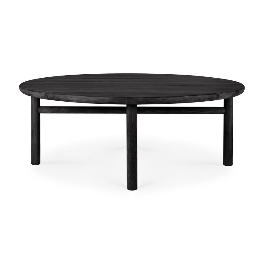 Quatro Garten-Couchtisch - lackiertes Teak - schwarz - rund - 95 x 95 x 35 cm - ZEN ZONE