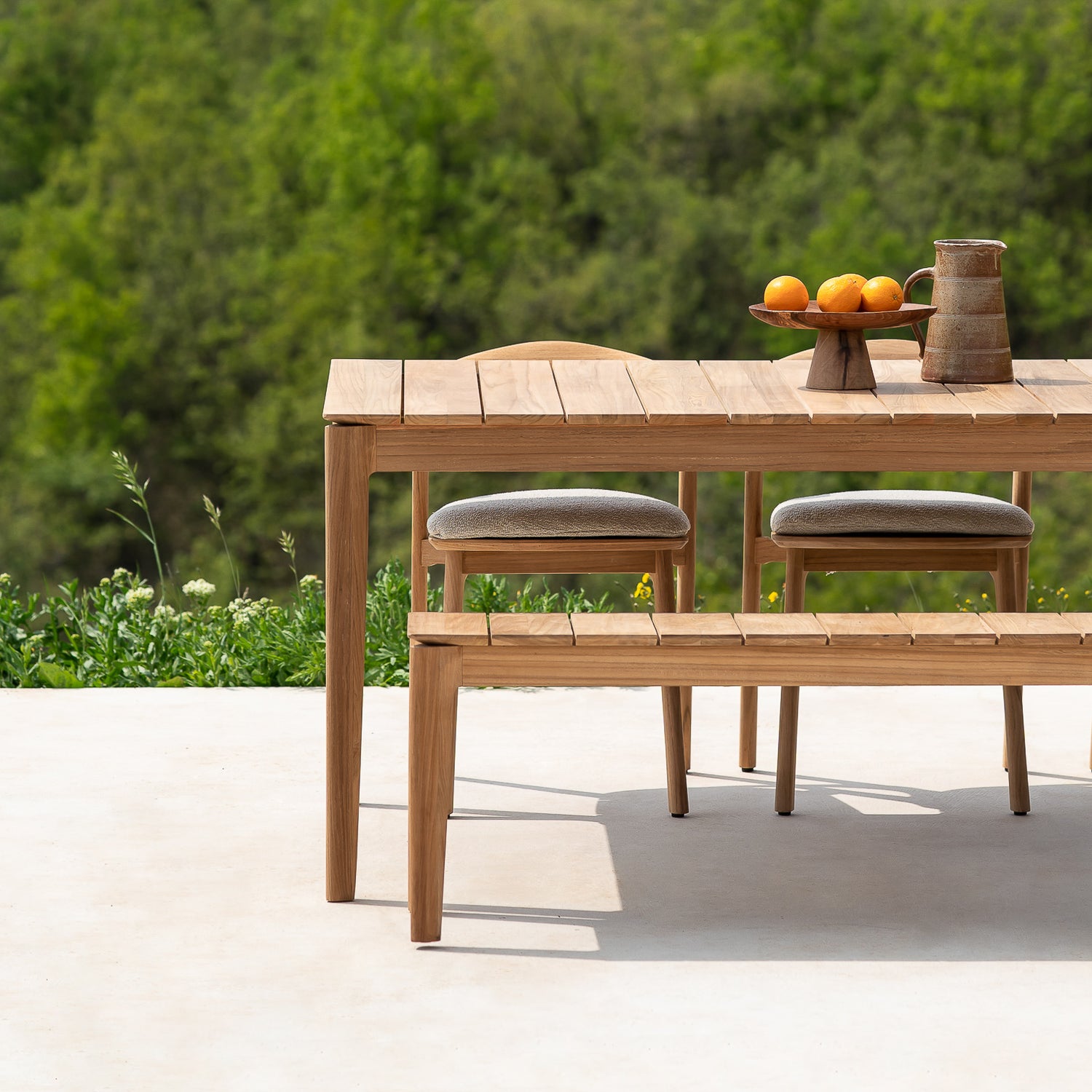 Bok Gartenbankgestell - Teak - 2+ Sitzer - 137 x 35 x 46 cm - ZEN ZONE