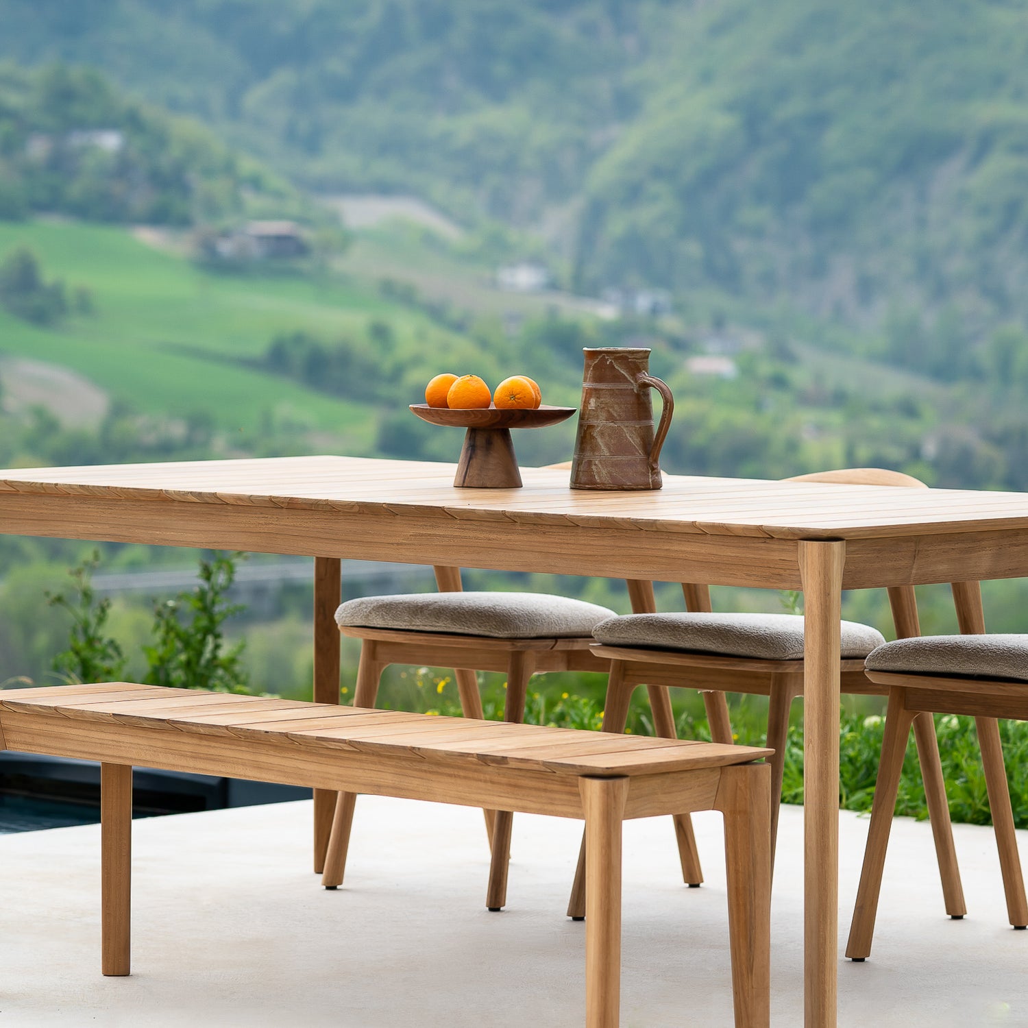 Bok Gartenbankgestell - Teak - 3+ Sitzer - 162 x 35 x 46 cm - ZEN ZONE