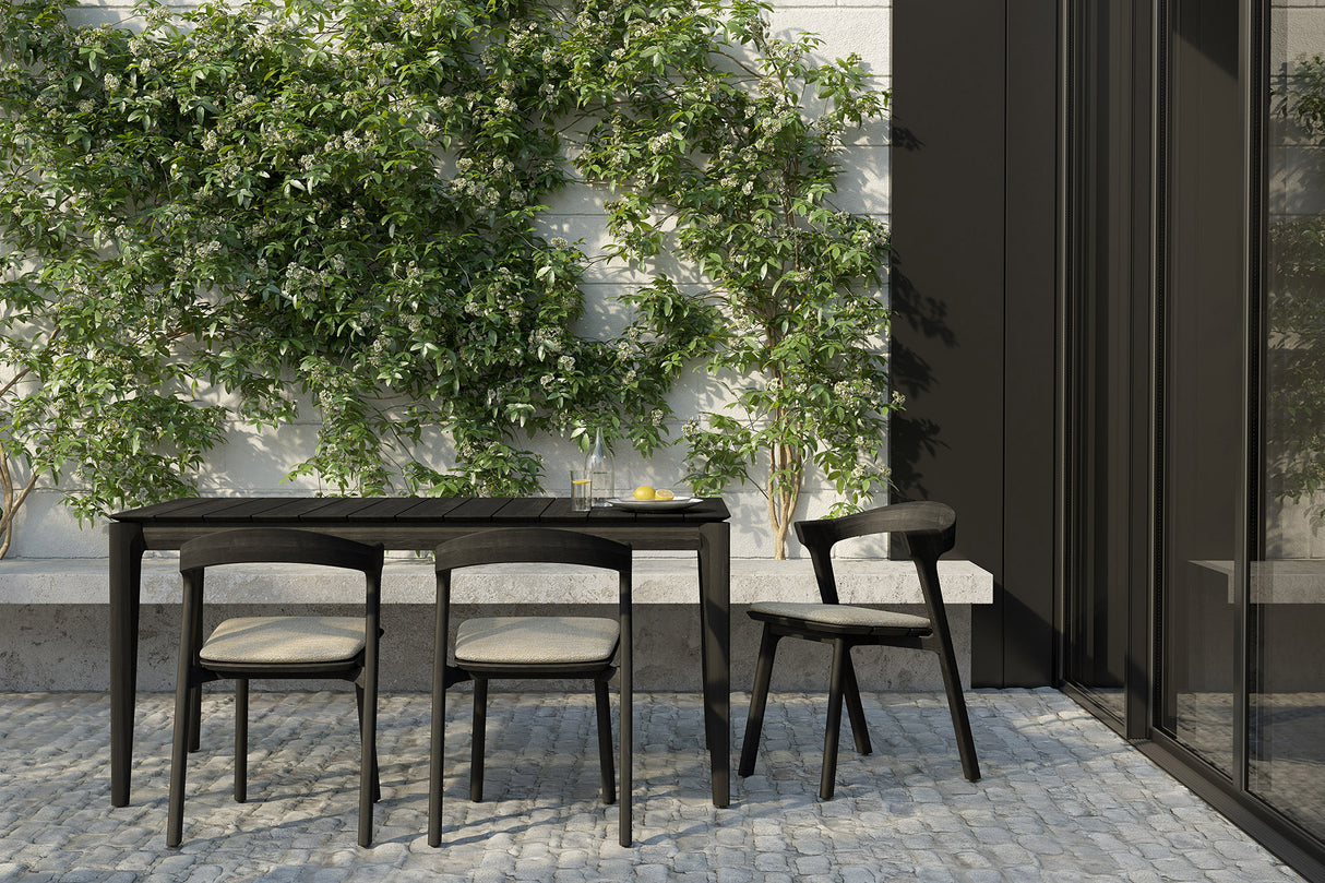 Bok Gartentisch - lackiertes Teak - schwarz - rechteckig - 162 x 80 x 76 cm - ZEN ZONE