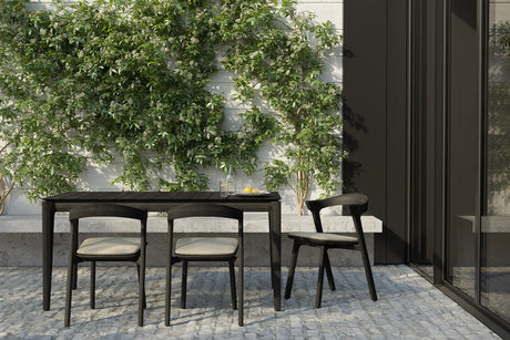 Bok Gartentisch - lackiertes Teak - schwarz - rechteckig - 162 x 80 x 76 cm - ZEN ZONE