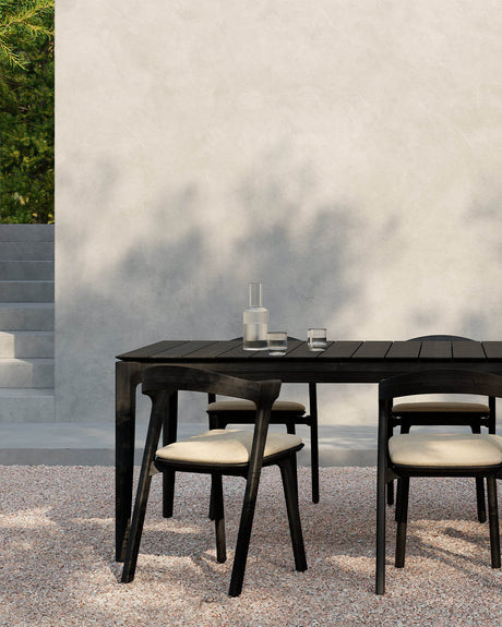 Bok Gartentisch - lackiertes Teak - schwarz - rechteckig - 200 x 100 x 76 cm - ZEN ZONE
