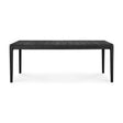 Bok Gartentisch - lackiertes Teak - schwarz - rechteckig - 200 x 100 x 76 cm - ZEN ZONE