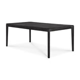 Bok Gartentisch - lackiertes Teak - schwarz - rechteckig - 200 x 100 x 76 cm - ZEN ZONE
