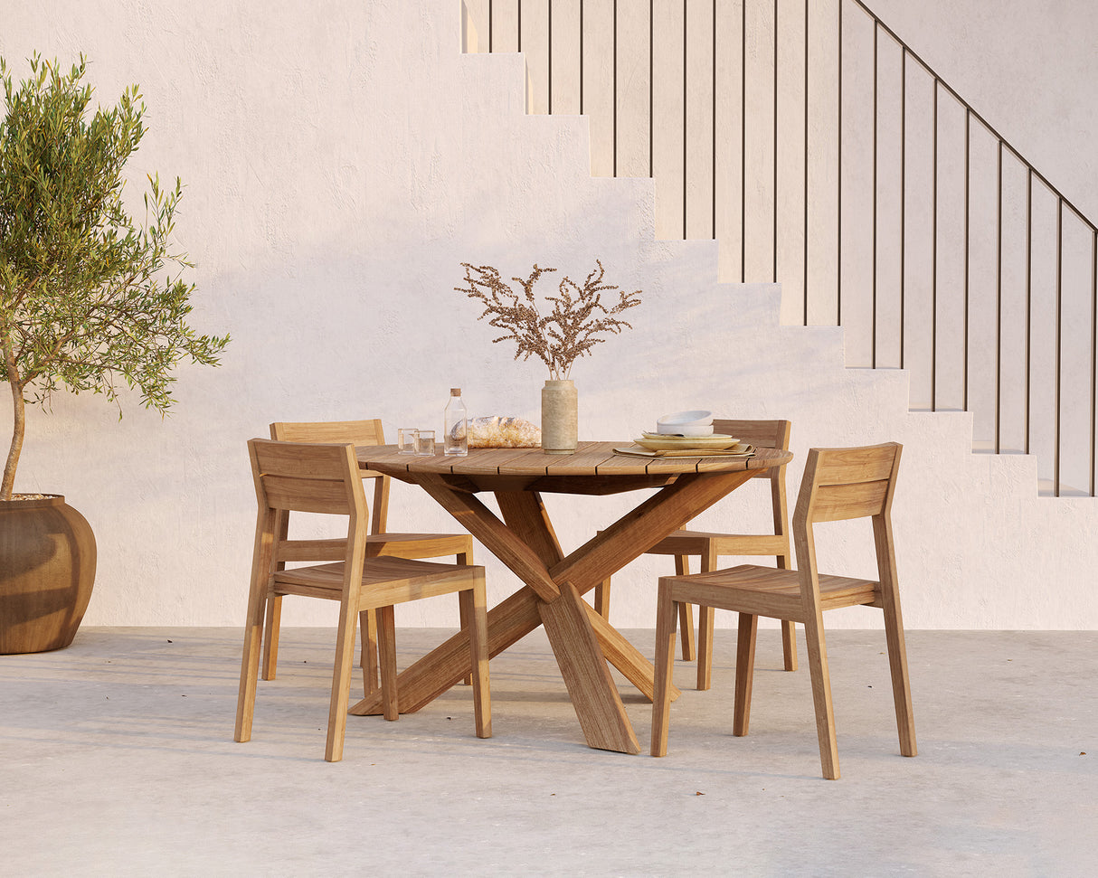 Circle Gartentisch - Teak - rund - 136 x 136 x 76 cm - ZEN ZONE